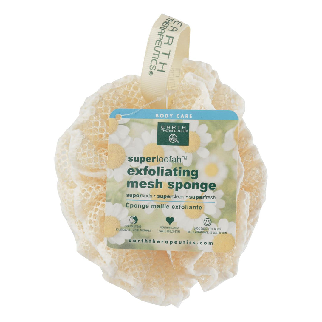 Earth Therapeutics Loofah - Super - Exfoliating - Mesh Sponge - 1 Count - Maras Green